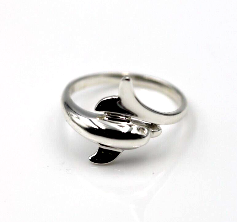 Genuine New 9ct Yellow or Rose or White Gold or Sterling Silver Dolphin Ring