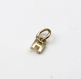 Genuine 9ct 9kt Genuine Tiny Very Small Yellow Gold Initial Pendant Charm H