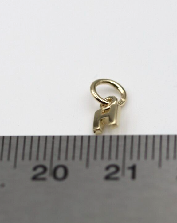 Genuine 9ct 9kt Genuine Tiny Very Small Yellow Gold Initial Pendant Charm H