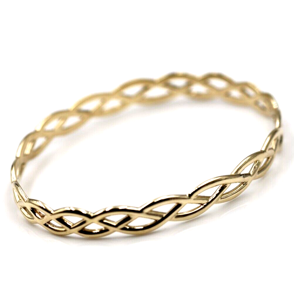 Kaedesigns New Genuine 9ct Yellow, Rose or White Gold Celtic Knot Oval Bangle 7.2cm X 5.2cm