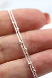 Sterling Silver Satellite Bead Chain 1.9mm Spring Ring Clasp 18" 45cm -Free post