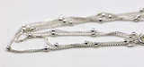 Sterling Silver Satellite Bead Chain 1.9mm Spring Ring Clasp 18" 45cm -Free post