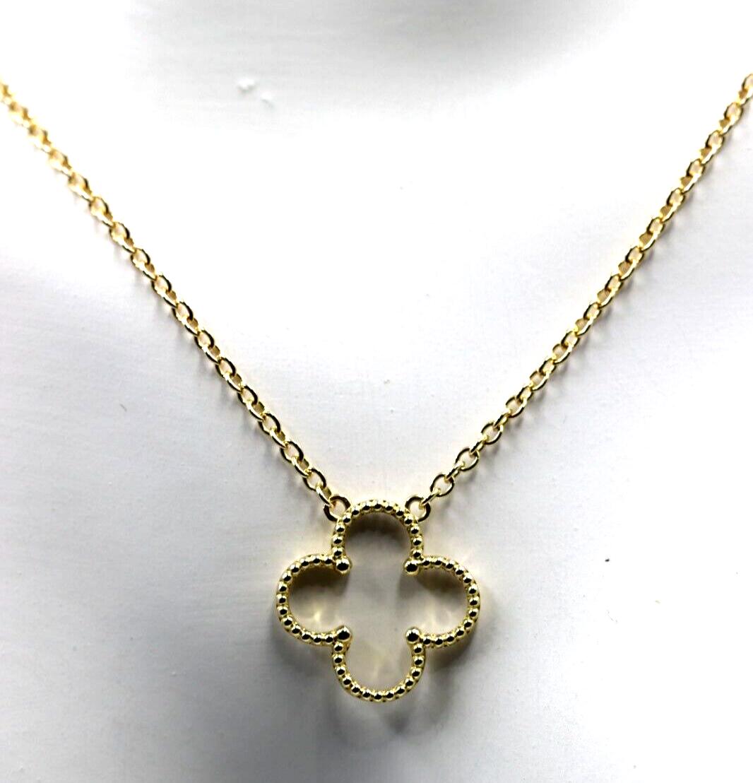 Kaedesigns New Genuine 9ct Yellow, Rose or White Gold 14mm Four Leaf Clover Pendant + Chain