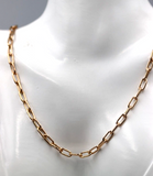 Handmade Genuine 45cm 9ct Rose Gold Paper Clip Chain Necklace - Free post