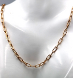Handmade Genuine 45cm 9ct Rose Gold Paper Clip Chain Necklace - Free post