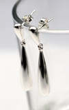 Genuine 925 Sterling Silver Teardrop Tear Drop Stud Earrings