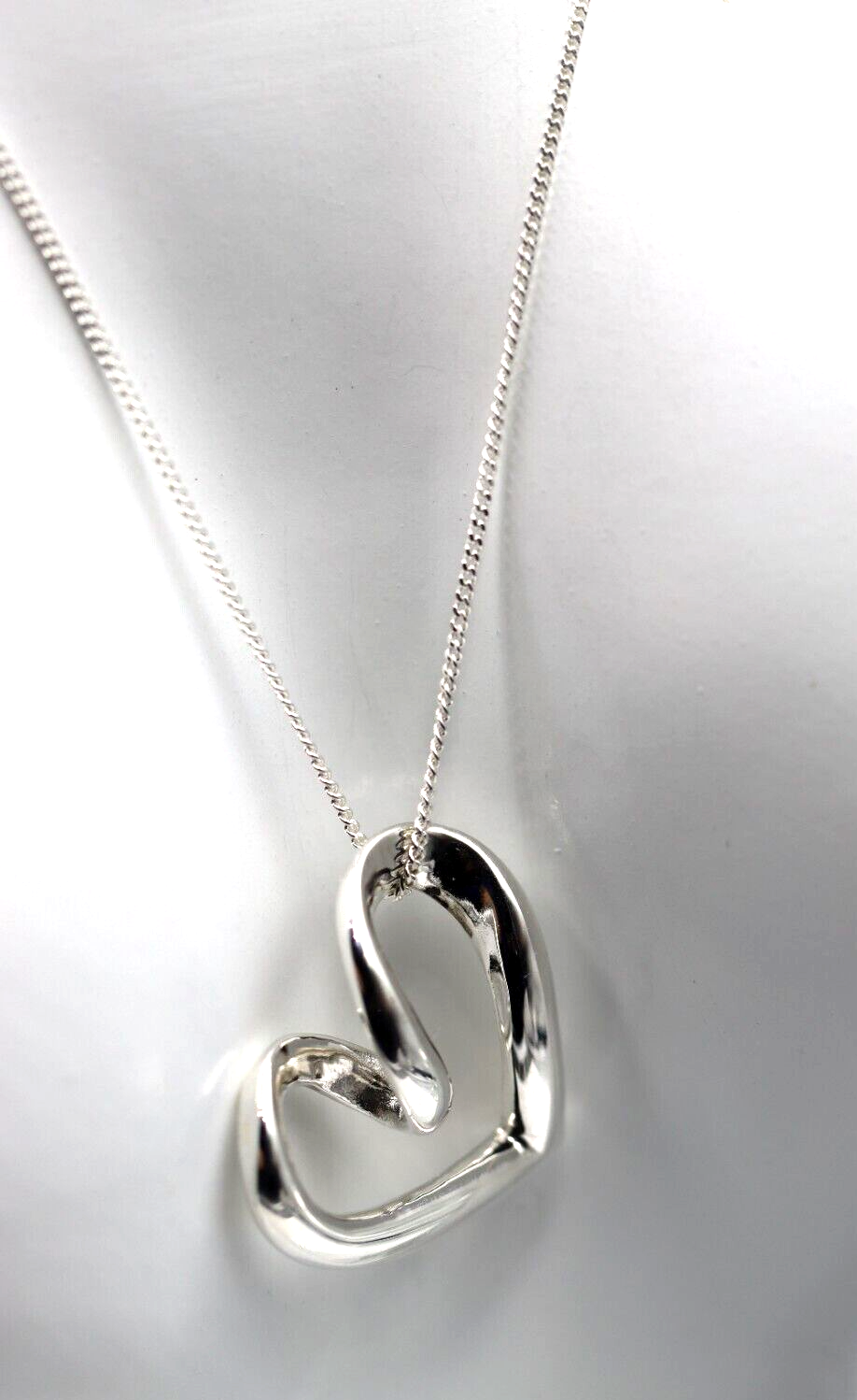 Kaedesigns Genuine Full Solid Genuine Sterling Silver Heart Pendant & Necklace