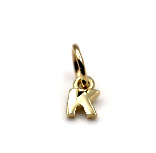 Genuine 9ct 9kt Genuine Tiny Very Small Yellow, Rose or White Gold Initial Pendant Charm K
