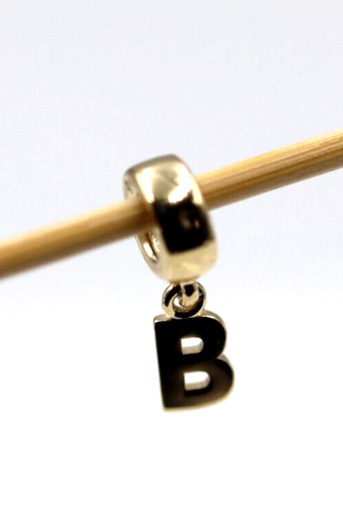 Genuine 9ct Yellow Gold 375 Initial Bead Charm / Pendant - All letters available