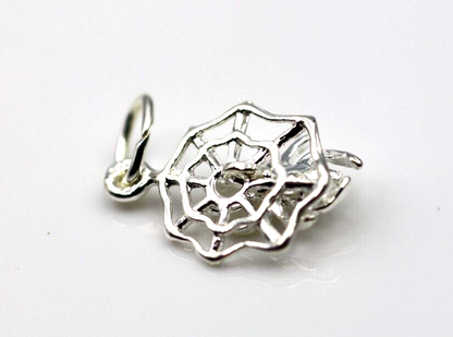 Genuine Sterling Silver 925 Spider & Web Charm / Pendant