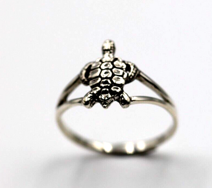 Size N 1/2 Genuine Sterling Silver 925 Solid Turtle Ring