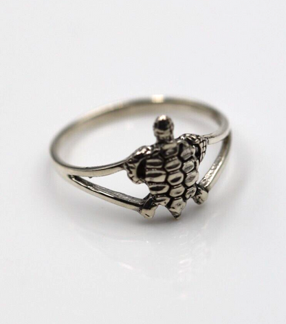 Size T Genuine Sterling Silver 925 Solid Turtle Ring