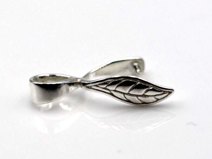 Genuine Sterling Silver 925 Leaf Pinch Bail