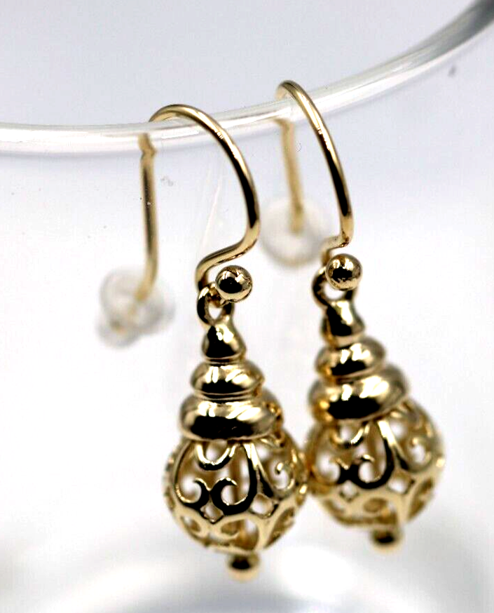 Kaedesigns New 9ct 9k Yellow, Rose or White Gold Dangle Filigree 10mm Hooks Earrings