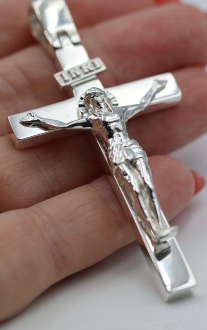 Genuine Very Large Super Heavy Sterling Silver 925 Crucifix Cross Pendant 31g