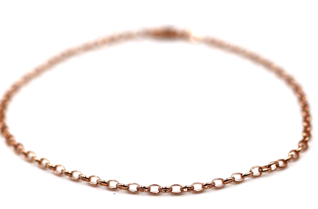 Genuine 9ct 9k Solid Yellow or Rose Gold 25cm Oval Belcher Anklet