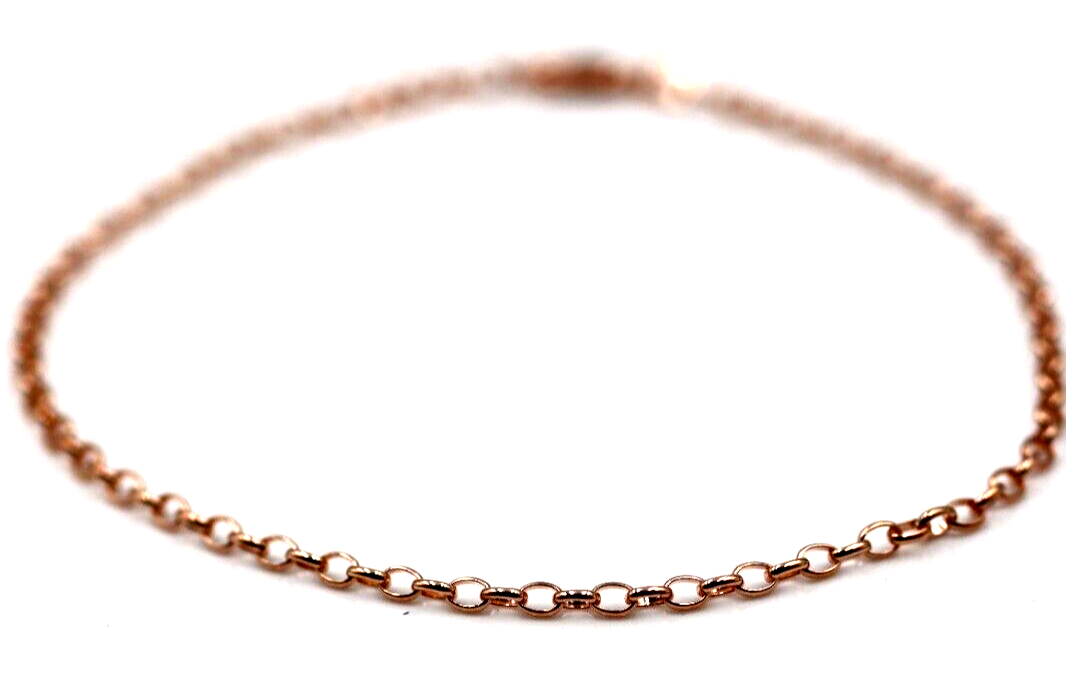 Genuine 9ct 9k Solid Yellow or Rose Gold 25cm Oval Belcher Anklet