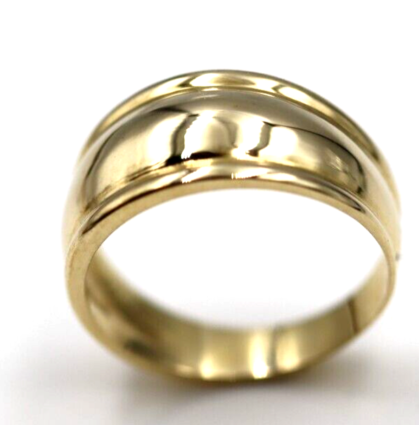 Size P 1/2 Genuine 9ct 9kt Full Yellow Gold 9.5mm Dome Ring -Free Express Post