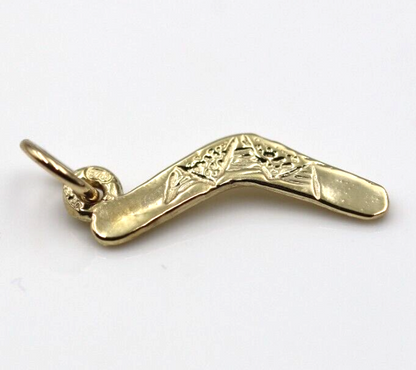 Kaedesigns, Genuine 9K Yellow Gold Boomerang Charm or Pendant