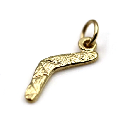 Kaedesigns, Genuine 9K Yellow Gold Boomerang Charm or Pendant