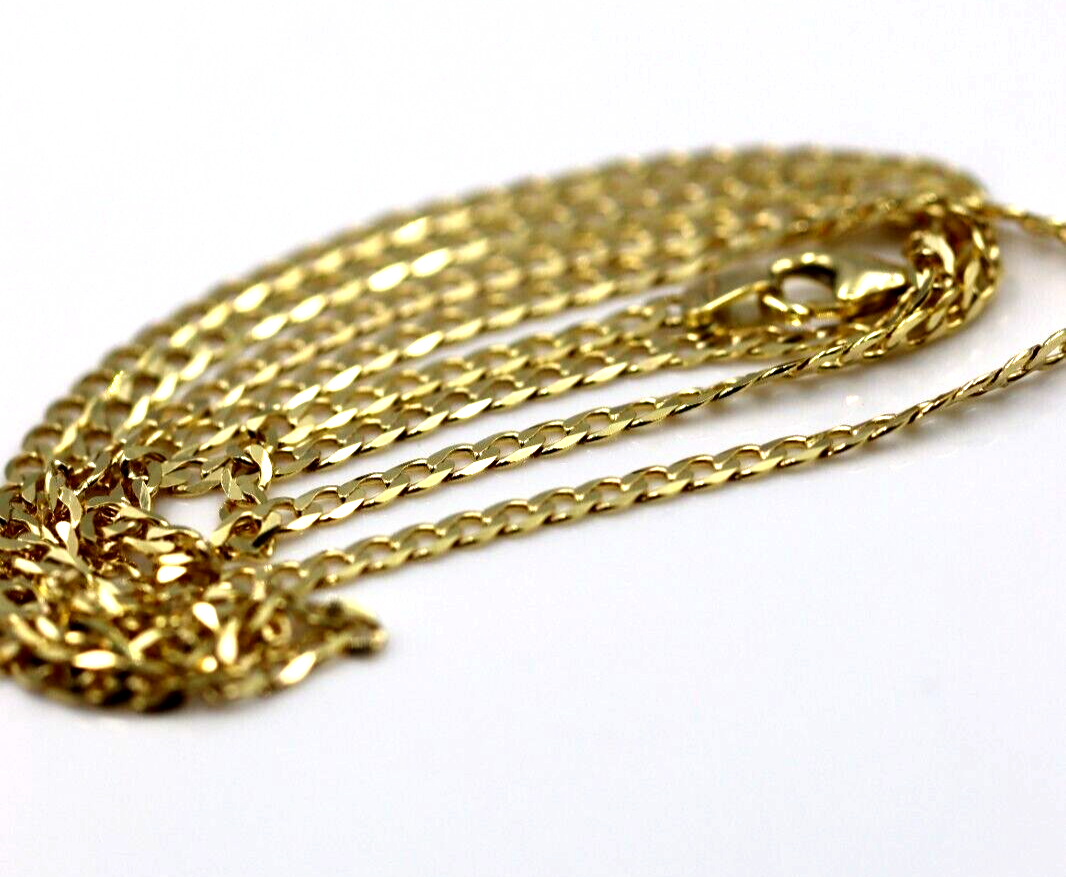 Genuine 9ct Yellow Gold Flat Diamond Cut Figaro Chain Necklace 5.6g 60cm 2.5mm