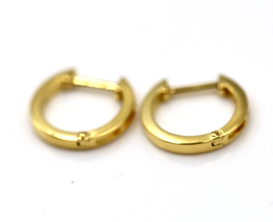 Sterling Silver 925 Gold Plated Yellow GP Huggies Earrings