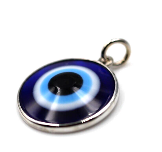 Large 14ct or 18ct Yellow, Rose or White Gold Greek 20mm Mati Nazar Lucky Evil Eye Charm or Pendant (Copy)