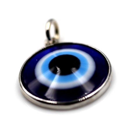 Large 14ct or 18ct Yellow, Rose or White Gold Greek 20mm Mati Nazar Lucky Evil Eye Charm or Pendant (Copy)