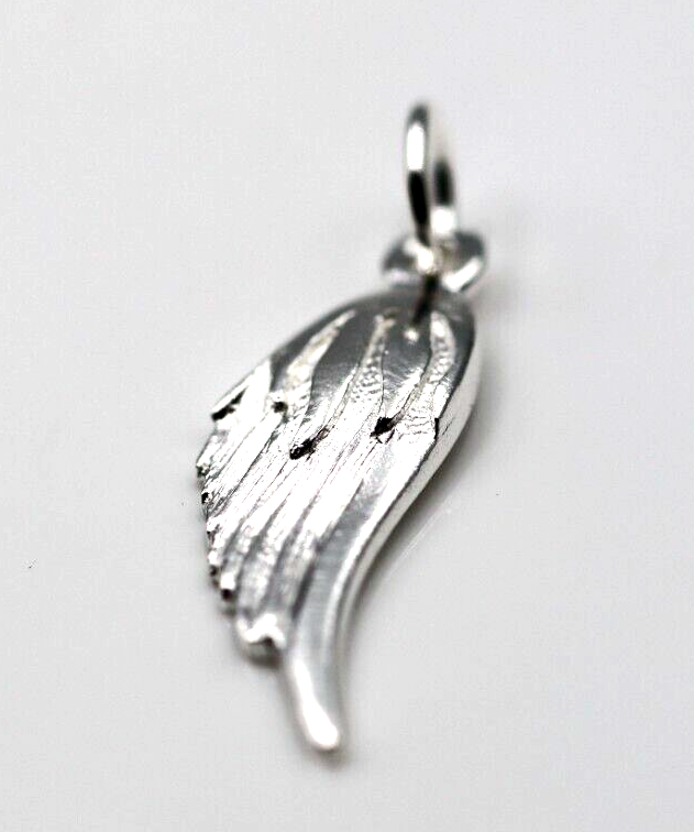 Solid sterling silver 925 Angel Wing charm 3D pendant or charm