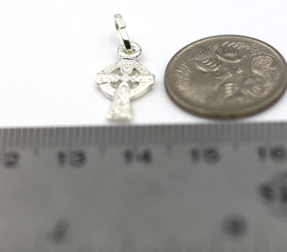 Genuine Sterling Silver 925 Celtic Cross Small Pendant / Charm