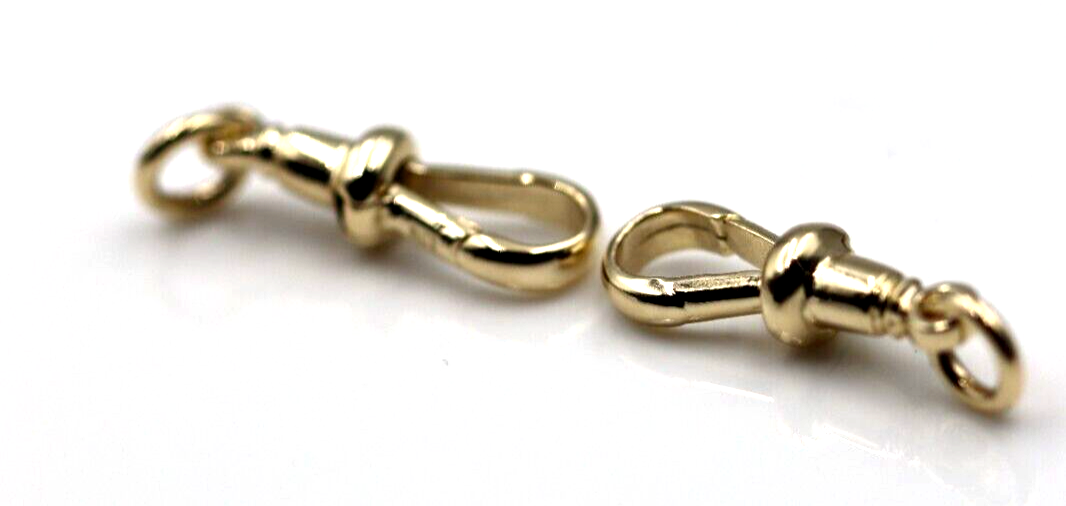 Genuine 9ct Solid 2 X Yellow, Rose or White Gold Albert Swivel Clasp 21mm Size + Jump Rings