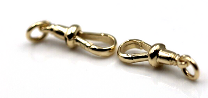 Genuine 9ct Solid 2 X Yellow, Rose or White Gold Albert Swivel Clasp 21mm Size + Jump Rings