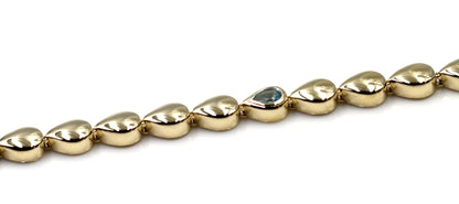 Genuine 9ct 9k 375 Yellow, Rose or White Gold Pear Blue Topaz Bracelet