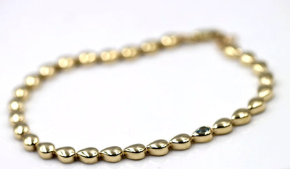 Genuine 9ct 9k 375 Yellow, Rose or White Gold Pear Blue Topaz Bracelet