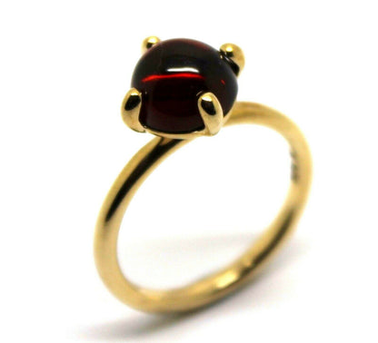 Size R 9ct 9k Yellow, Rose or White Gold Cabochon Garnet Stacker Ring