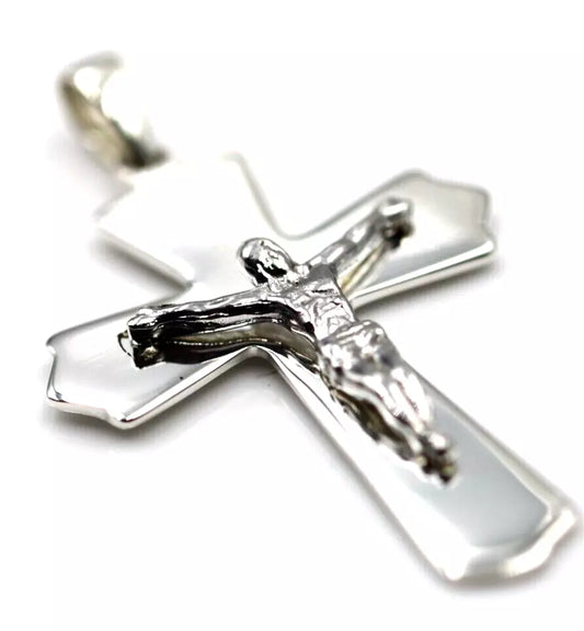 Kaedesigns Large Genuine Sterling Silver 925 Crucifix Cross Pendant