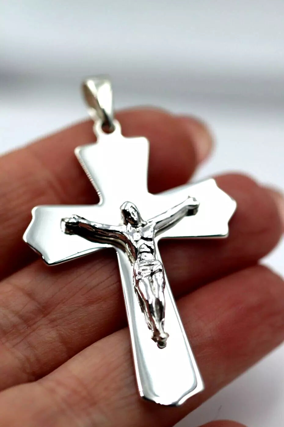 Kaedesigns Large Genuine Sterling Silver 925 Crucifix Cross Pendant