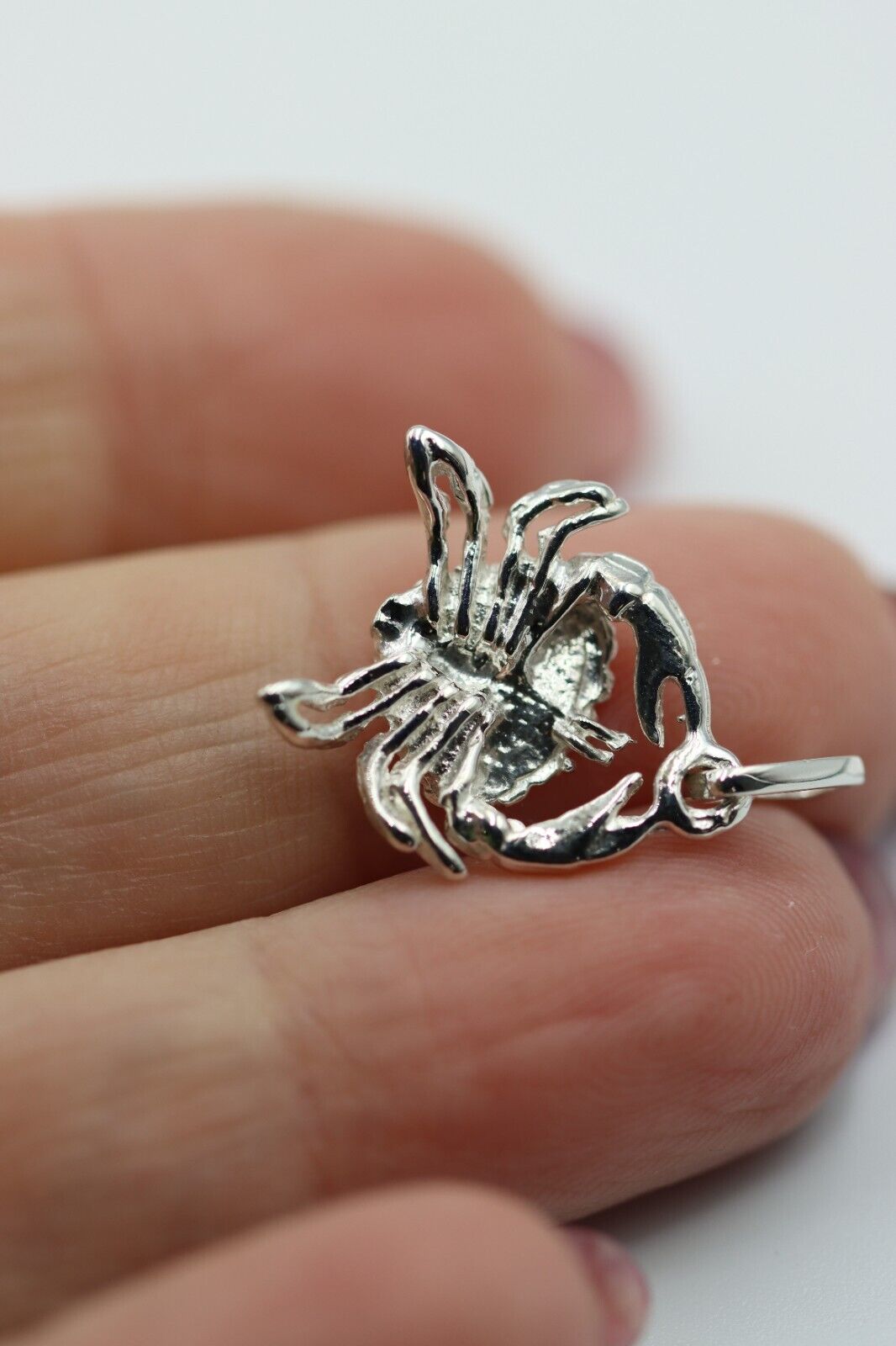 Genuine Sterling Silver 925 Solid Crab Pendant / Charm