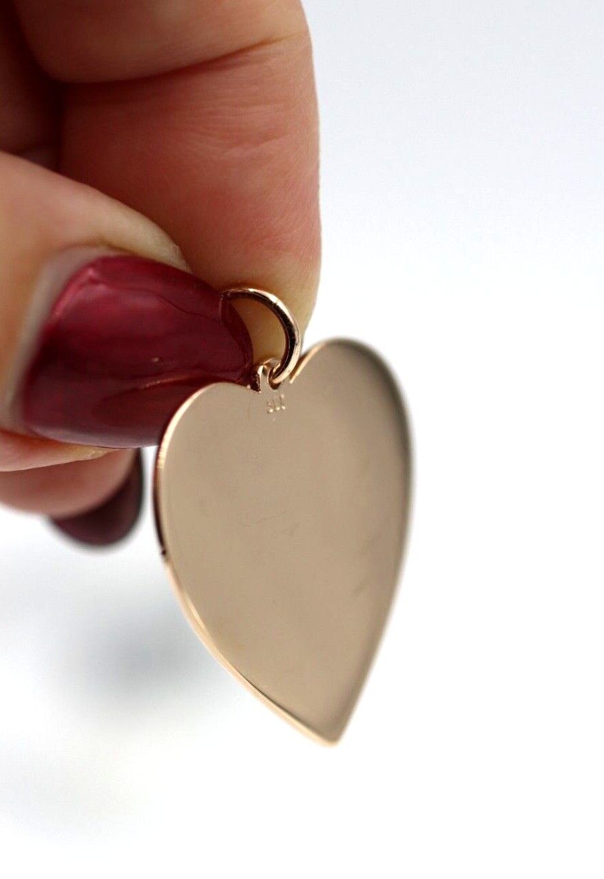 New Genuine 375 9ct Yellow Or Rose Or White Gold Large Heart Shield Pendant