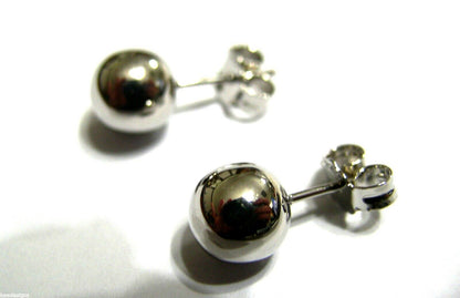 Genuine 9ct 9k Yellow, Rose or White Gold 8mm Stud Full Ball Earrings