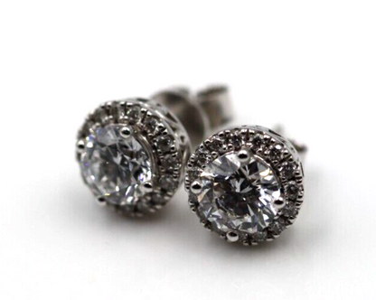 9ct 9k White Gold G/S1 2ct Lab Grown Diamond Studs Earrings -Free Post RRP$2999