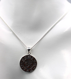Genuine Sterling Silver 18mm Round 'Eye of Horus' Pendant & Necklace- Free post
