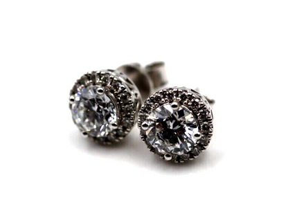 9ct 9k White Gold G/S1 2ct Lab Grown Diamond Studs Earrings -Free Post RRP$2999