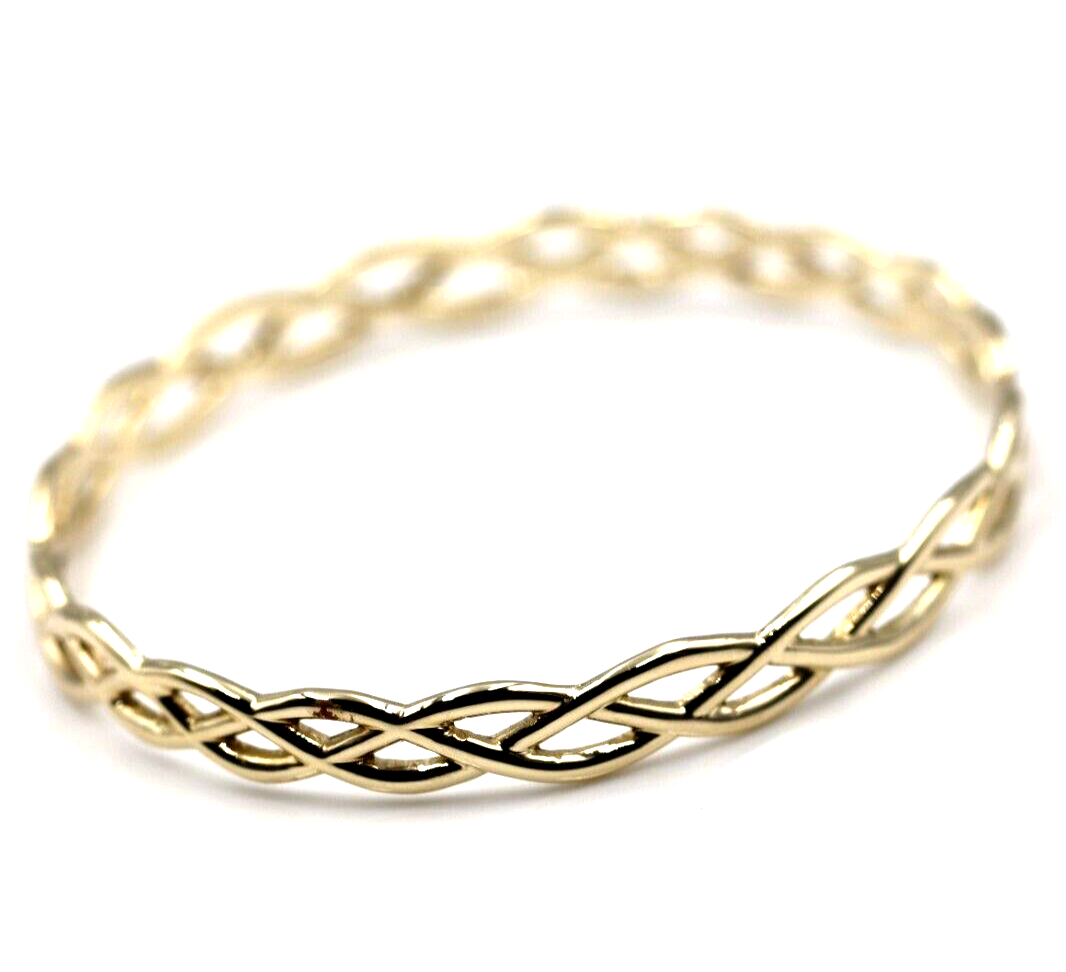 Solid Genuine 375 9ct 9kt Yellow, Rose or White Gold Celtic Knot Oval Bangle  7.1cm X 5.9cm