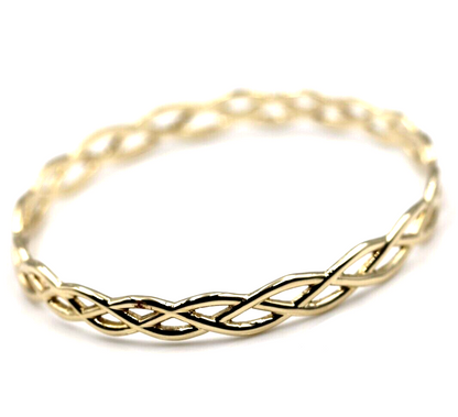 Solid Genuine 375 9ct 9kt Yellow, Rose or White Gold Celtic Knot Oval Bangle  7.1cm X 5.9cm