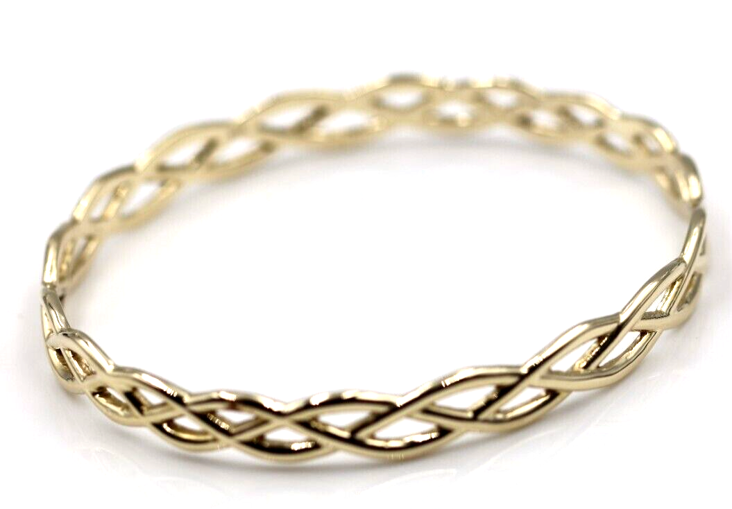 Kaedesigns New Genuine 9ct Yellow, Rose or White Gold Celtic Knot Oval Bangle 7.2cm X 5.2cm