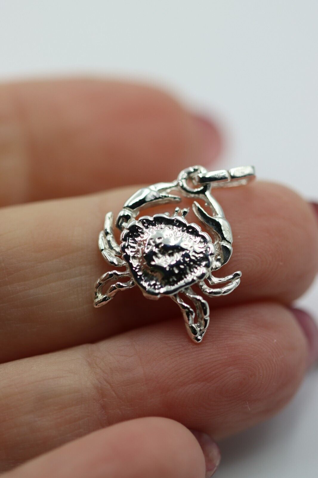 Genuine Sterling Silver 925 Solid Crab Pendant / Charm