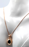 9ct 9k Rose Gold 50cm Cable Necklace Chain + Oval Pendant *Free Express Post
