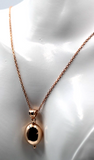 9ct 9k Rose Gold 50cm Cable Necklace Chain + Oval Pendant *Free Express Post