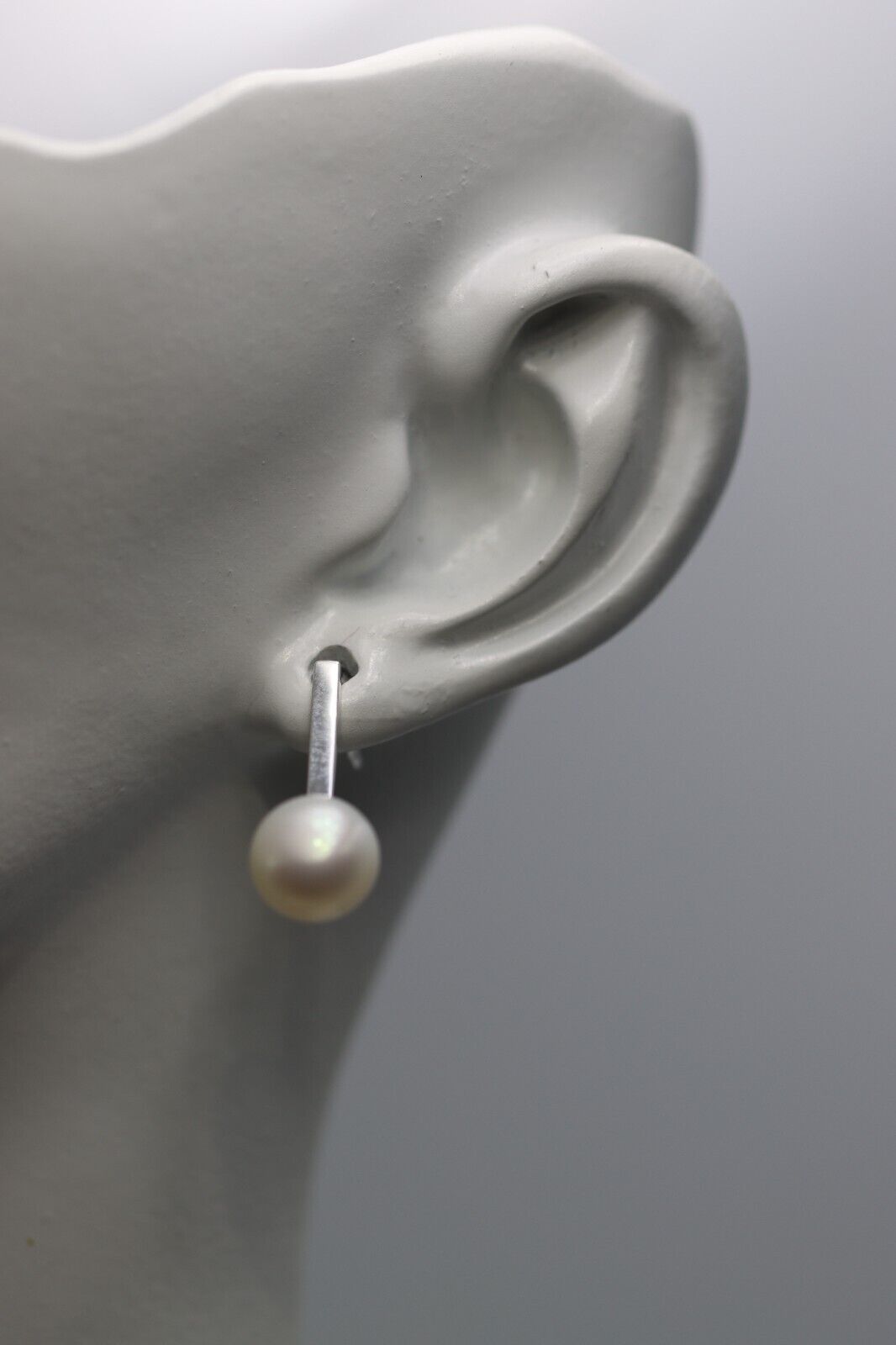 Sterling Silver 925 Freshwater Cultured Button Pearl Studs Earrings